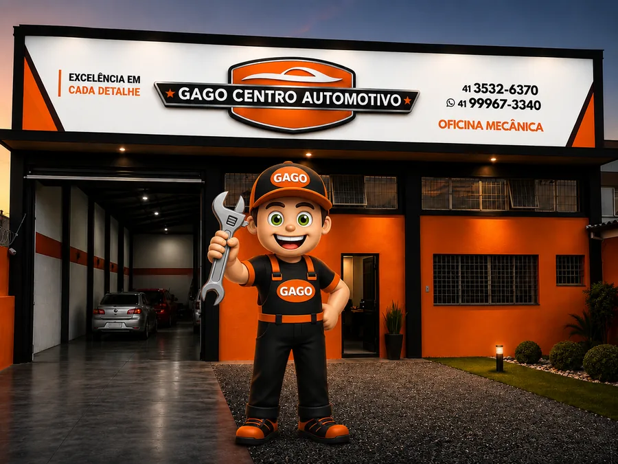 Mascote da Gago Centro Automotivo na oficina